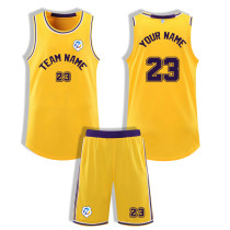 [Senior basketball jersey customization] Yellow Round neck personalized customized basketball jersey Full body customization Global delivery