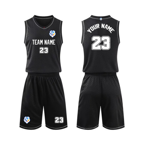 [Senior basketball jersey customization] Black Personalized customized basketball clothing Company Competition Clothing School Competition Clothing