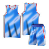 [Senior basketball jersey customization] Blue Customized basketball suit kit jersey New style jersey Competition sports training clothing