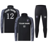 Copy [Winter football Jacket] gray can be customized jacket full jacket pants training clothing