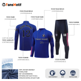 [Winter Football Jacket] blue  A new long-sleeved winter training suit can be customized