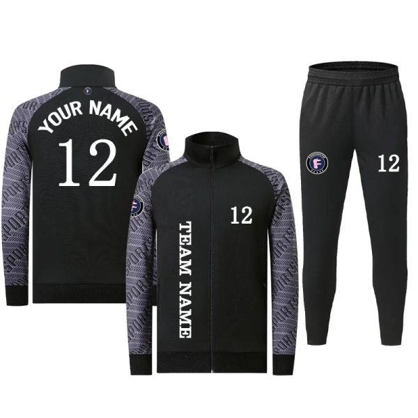 [Winter Football Jacket] black can be customized sports long-sleeved training clothing