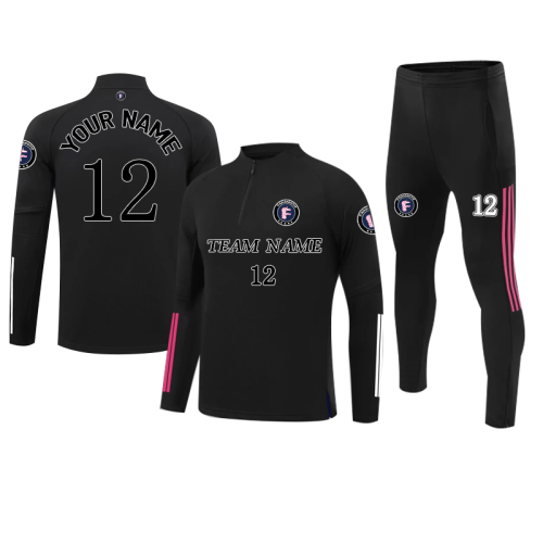 [Winter Football Jacket] black  A new long-sleeved winter training suit can be customized