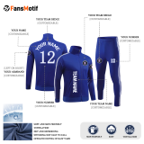 [Winter Football Jacket] blue can be customized sports long sleeve suit winter suit long sleeve clothing