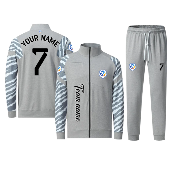 [Winter football jacket] gray can be customized long-sleeved winter training clothing group purchase custom