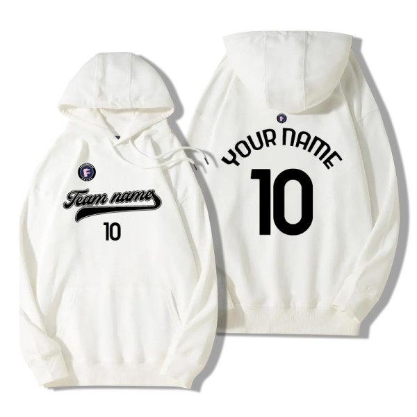 [Heavy sweatshirt] white Custom winter long sleeve advertising shirt with hooded work clothes custom heavy long sleeve