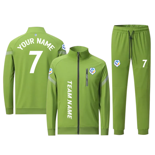 [Winter football Jacket] green can be customized winter training suit full set of clothing warm sports comfortable clothing