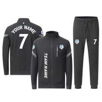 [Winter football Jacket] black can be customized winter training suit full set of clothing warm sports comfortable clothing