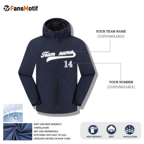 【High Quality Windbreaker】Navy blue Hooded single layer windbreaker Hanging net inside Good insulation effect Waterproof windproof and breathable