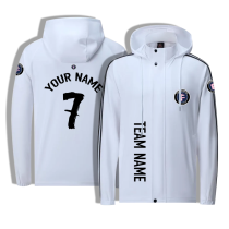 [Winter football jacket] white can be customized winter clothing warm and antifreeze sports clothing shipped worldwide