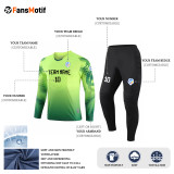 [Customized goalkeeper clothing] Fluorescent green full set of clothing jersey long sleeve trousers full training clothing for competition