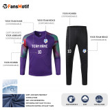 [Customized goalkeeper clothing] Purple full set of clothing jersey long sleeve trousers full training clothing for competition