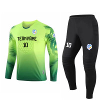 [Customized goalkeeper clothing] Fluorescent green full set of clothing jersey long sleeve trousers full training clothing for competition