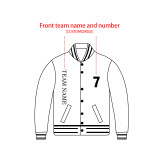 [Trendy baseball jacket price] Black and white can be customized baseball clothing high-grade coat short jacket cotton clothes