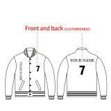 【 Fashion jacket 】 white Autumn and Winter jacket custom coat sportswear fashion clothing