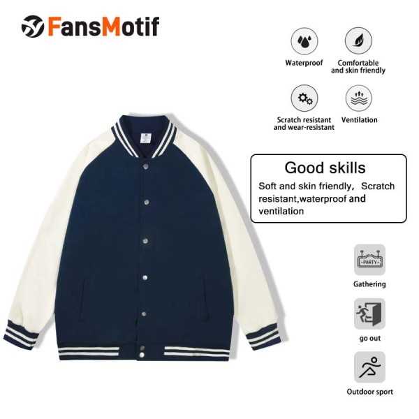 [Trend baseball jacket price] blue can be customized baseball clothes 2024 new coat spring male American heavy loose double breasted