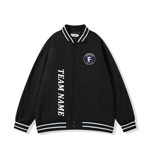 [Trendy baseball jacket price] black can be customized retro baseball clothes hipster men contrast color shoulder American retro baseball clothes men