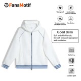 [Trendy baseball jacket price] white can be customized hooded clothes zipper hoodie tide brand retro solid color 380g fashion sports coat cardigan hoodie