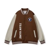 [Trendy baseball jacket price] brown can be customized baseball jacket pilot jacket men's advanced sense of baseball coat men all match