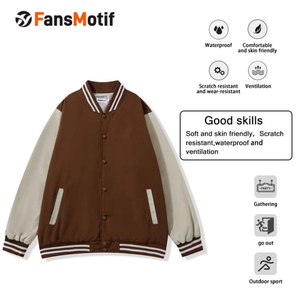 [Trendy baseball jacket price] brown can be customized baseball jacket pilot jacket men's advanced sense of baseball coat men all match