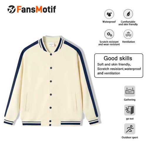 【Fashion baseball jacket price 】 cream-coloured Baseball jacket men's coat high-grade spring and autumn global shipping