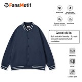 [Trendy baseball jacket price] Navy blue can be customized retro baseball clothes hipster men contrast color shoulder American retro baseball clothes men