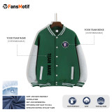 [Trendy baseball jacket price] Greenish gray  can be customized baseball clothing color patchwork casual loose men's coat winter coat