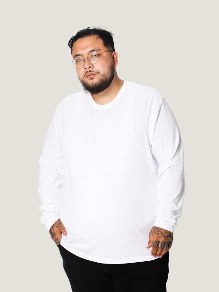 White Long Sleeve Crew Neck