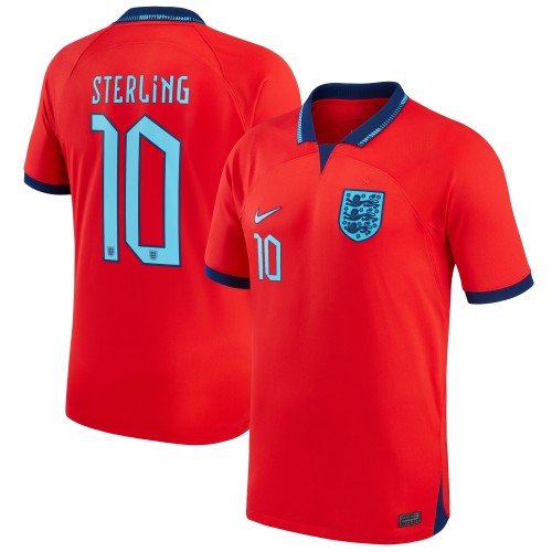 Raheem Sterling England National Team Nike 2022/23 Replica Away Jersey - Red
