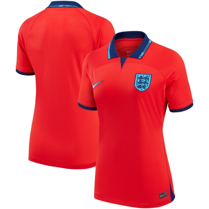 England National Team Nike Women's 2022/23 Away Breathe Stadium Replica Blank Jersey - Red