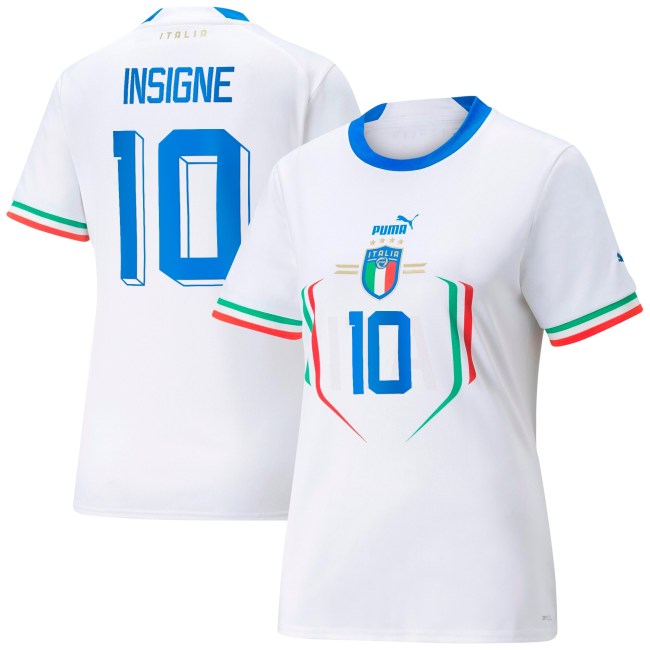 Lorenzo Insigne Italy National Team Puma Women's 2022/23 Away Replica Player Jersey - White