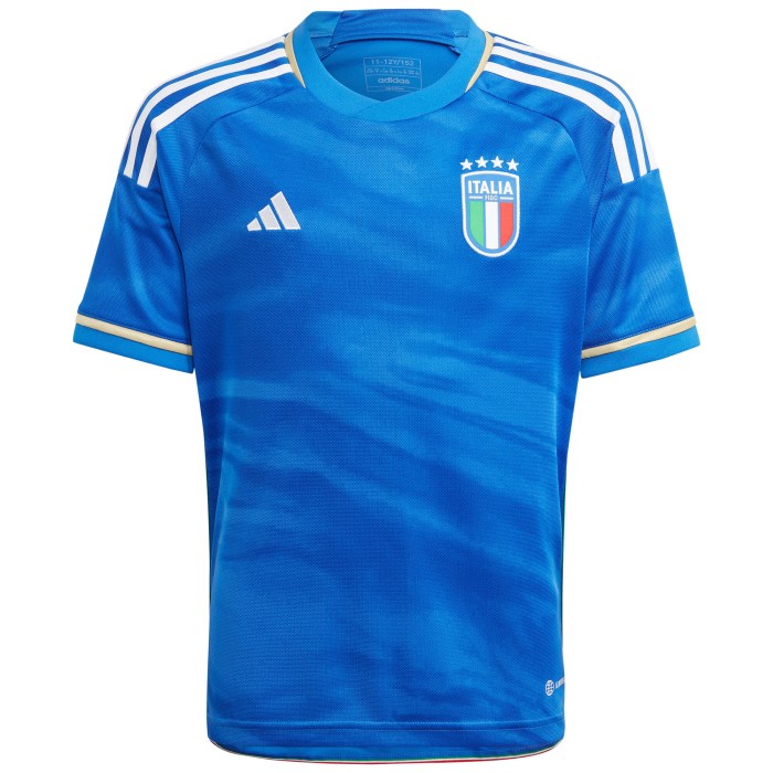 Italy National Team adidas Youth 2023 Home Replica Jersey - Blue