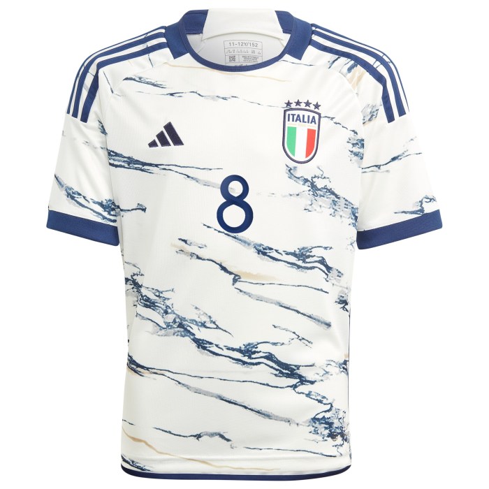 Jorginho Italy National Team adidas Youth 2023 Away Replica Jersey - White