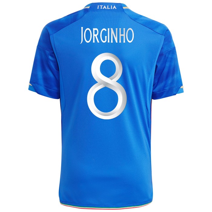 Jorginho Italy National Team adidas Youth 2023 Home Replica Jersey - Blue