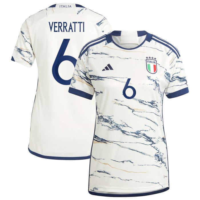 Marco Verratti Italy National Team adidas Women's 2023 Away Replica Jersey - White