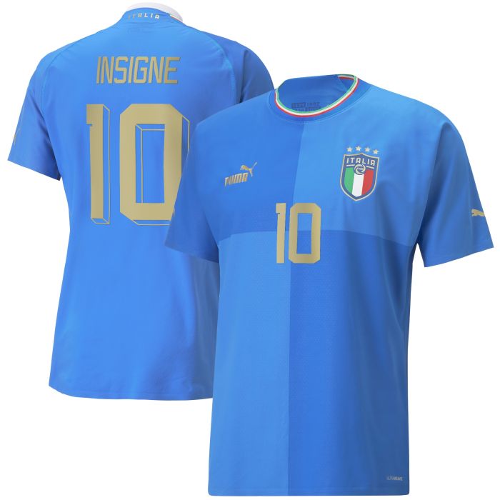 Lorenzo Insigne Italy National Team Puma 2022/23 Home Authentic Player Jersey - Blue