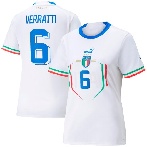 Marco Verratti Italy National Team Puma Women's 2022/23 Away Replica Player Jersey - White