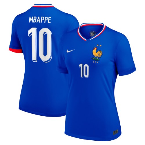 Kylian Mbappe France National Team Nike Women's 2024 Home Replica Jersey - Blue