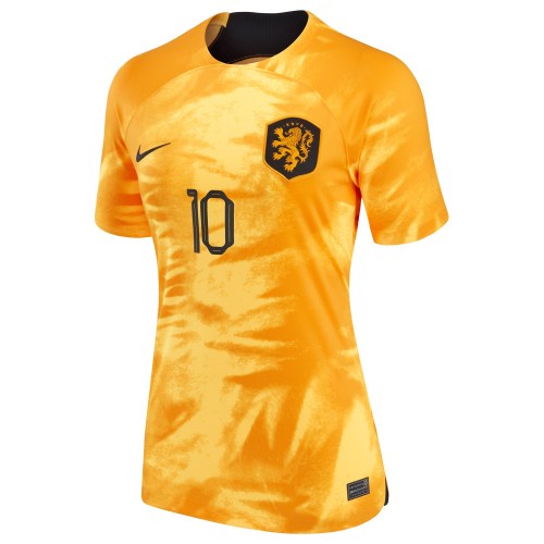 Memphis Depay Netherlands National Team Nike Women's 2022/23 Home Breathe Stadium Replica Player Jersey - Orange