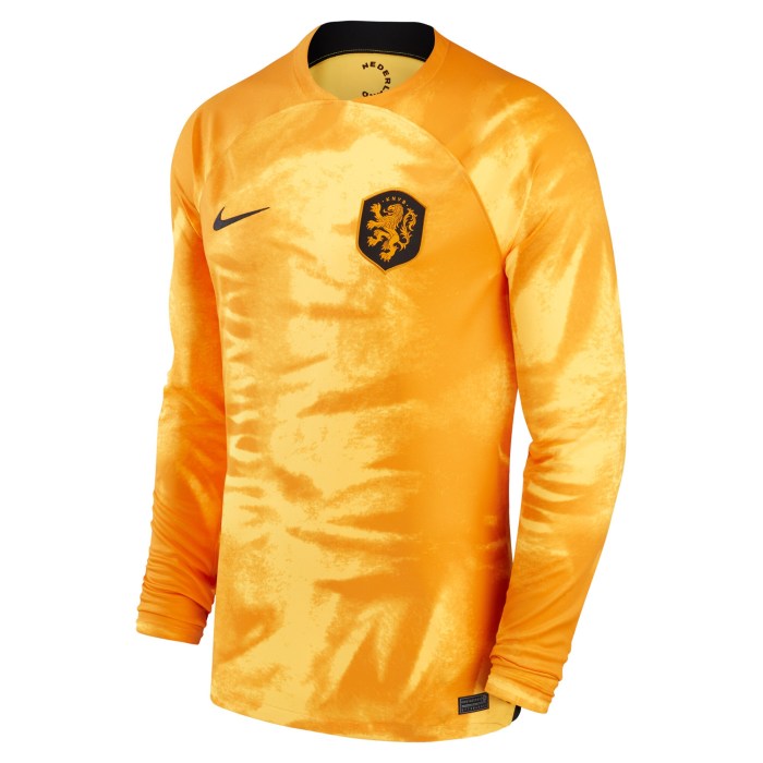 Netherlands National Team Nike Youth 2022/23 Home Breathe Stadium Replica Blank Long Sleeve Jersey - Orange