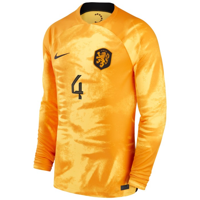 Virgil Van Dijk Netherlands National Team Nike 2022/23 Home Breathe Stadium Replica Player Long Sleeve Jersey - Orange