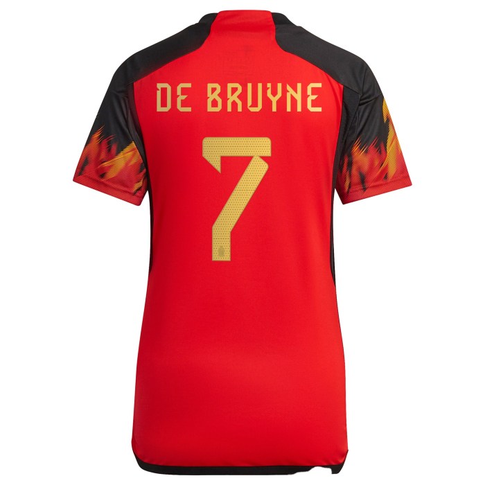 Kevin De Bruyne Belgium National Team adidas Women's 2022/23 Home Replica Jersey - Red