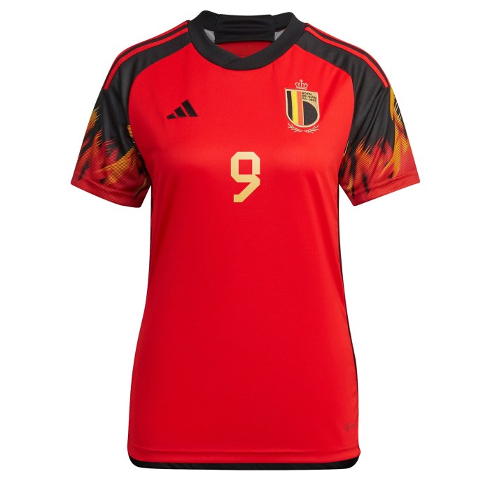 Romelu Lukaku Belgium National Team adidas Women's 2022/23 Home Replica Jersey - Red