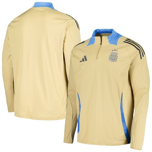 Argentina National Team adidas 2024 Training Quarter-Zip Top - Tan