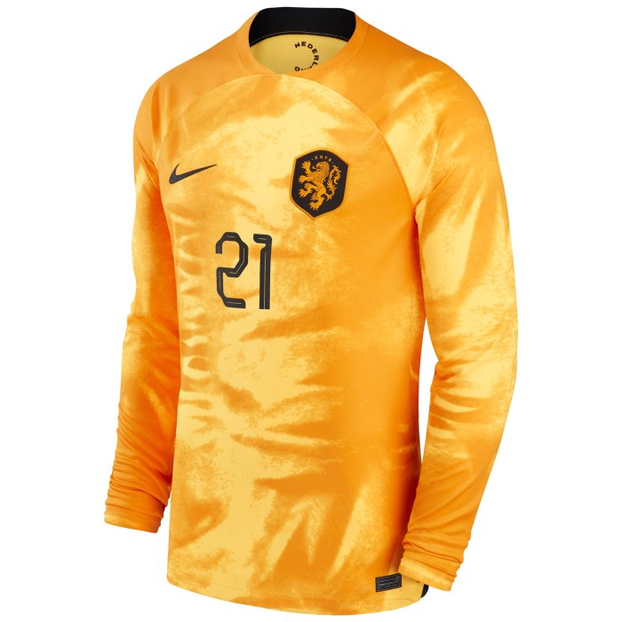 Frenkie de Jong Netherlands National Team Nike 2022/23 Home Breathe Stadium Replica Player Long Sleeve Jersey - Orange