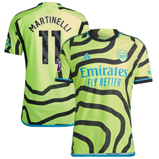 Gabriel Martinelli Arsenal adidas 2023/24 Away Authentic Player Jersey - Yellow