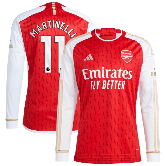 Gabriel Martinelli Arsenal adidas 2023/24 Home Replica Player Long Sleeve Jersey - Red