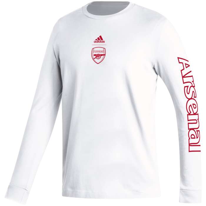 Arsenal adidas Team Crest Long Sleeve T-Shirt - White