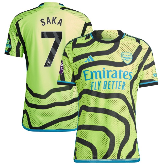 Bukayo Saka Arsenal adidas 2023/24 Away Authentic Player Jersey - Yellow