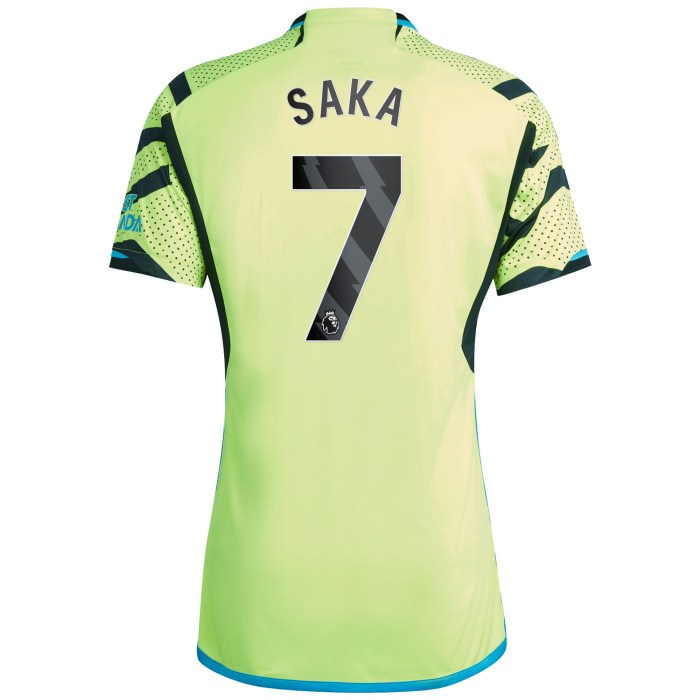 Bukayo Saka Arsenal adidas 2023/24 Away Replica Player Jersey - Yellow